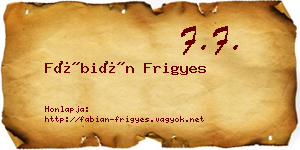 Fábián Frigyes névjegykártya