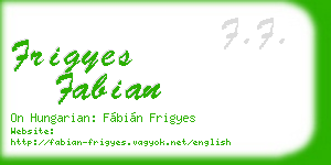 frigyes fabian business card