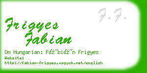 frigyes fabian business card